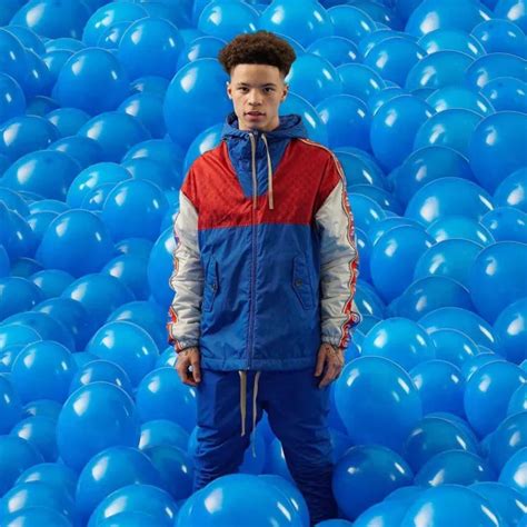 The Gucci jacket worn by Lil Mosey on his account Instagram